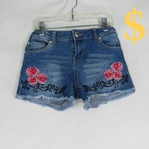 DKNY Embroidered Denim Jean Shorts Girls Size 12